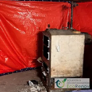 Containment Area for Furnace Asbestos Removal